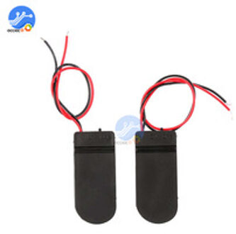 5pcs Hold 2x CR2032 Button Knoopcelbatterij Holder Case Storage Black Box 6V Wire Lead AAN/ UIT Schakelaar