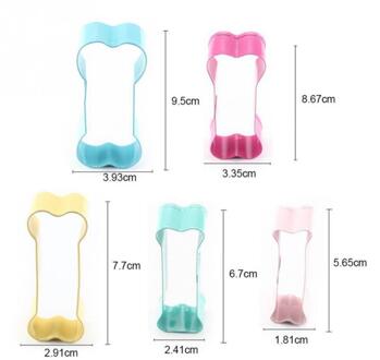 5Pcs Hond Bone Vormige Biscuit Cookie Cutter Mold Gebak Bakvorm Diy Tool