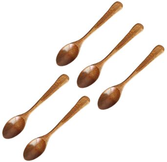 5Pcs Houten Lepel Dessertlepel Kinderen Mini Lepel Draagbare Servies Voor Thuis Restaurant (CYS020Q 12.5Cm) afbeelding 1