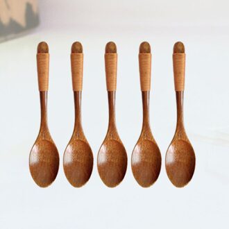 5Pcs Houten Lepel Dessertlepel Kinderen Mini Lepel Draagbare Servies Voor Thuis Restaurant (CYS020Q 12.5Cm) afbeelding 4