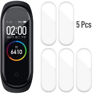 5Pcs Hydrogel Beschermende Gehard Film Voor Xiaomi Mi Band 4 Bescherming Film Full Screen Permeabiliteit Film Hd Explosie