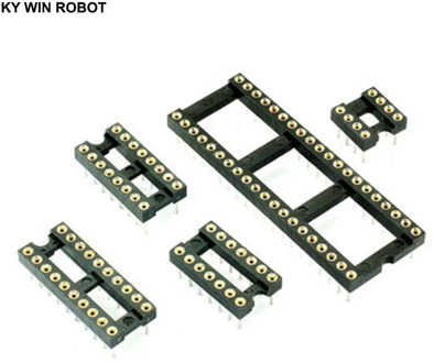 5pcs IC Sockets 2.54MM Round Hole DIP6 DIP8 DIP14 DIP16 DIP18 DIP20 DIP28 DIP40 pins Connector DIP 6 8 14 16 18 20 24 28 40 PIN