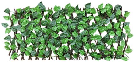 5Pcs Intrekbare Kunstmatige Tuin Hek Uitbreidbaar Faux Ivy Privacy Hek Hout Wijnstokken Klimrek Tuinieren Plant Decor