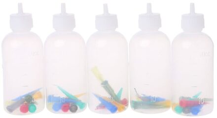 5Pcs Jam Schilderij Squeeze Flessen Met 35 Nozzles Cake Decor 50Ml Bakken Gebak 090C