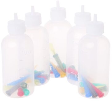 5Pcs Jam Schilderij Squeeze Flessen Met 35 Nozzles Cake Decor 50Ml Bakken Gebak