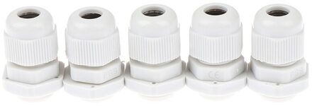 5Pcs Jetting PG9 Wit Zwart Waterdicht Nylon Plastic Cable Gland Connector Voor 4-8Mm Draad kabel