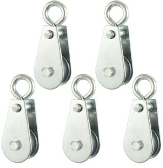 5Pcs Katrol Blok Silver Tone Metal Swivel Lifting Kraan Machine Rigging Onderdelen