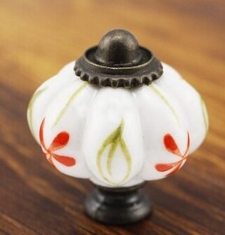 5Pcs Keramische Pumpkins Keuken Kast Kast Kledingkast Lade Handvat Dresser Deur Trekt Met Schroef Meubels P04J33