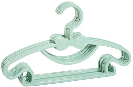5Pcs Kids Kleerhanger Rekken Draagbare Plastic Display Hangers Winddicht Kinderen Jassen Hanger Leuke Baby Kleding Organizer groen