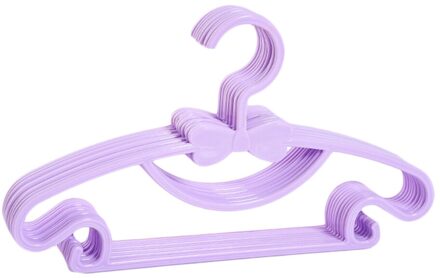5Pcs Kids Kleerhanger Rekken Draagbare Plastic Display Hangers Winddicht Kinderen Jassen Hanger Leuke Baby Kleding Organizer paars