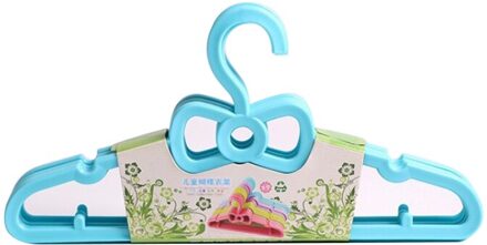 5Pcs Kids Kleerhangers Draagbare Multifunctionele Haak Outdoor Kleding Droogrek Voor Kinderen Plastic Kindje Hangers blauw