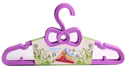 5Pcs Kids Kleerhangers Draagbare Multifunctionele Haak Outdoor Kleding Droogrek Voor Kinderen Plastic Kindje Hangers paars