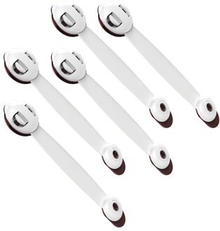 5Pcs Kind Lock Bescherming Van Kinderen Vergrendeling Deuren Voor Kinderen Veiligheid Kids Plastic Bescherming Veiligheid Kast Lade Slot bruin
