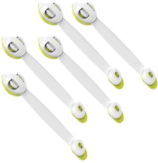 5Pcs Kind Lock Bescherming Van Kinderen Vergrendeling Deuren Voor Kinderen Veiligheid Kids Plastic Bescherming Veiligheid Kast Lade Slot groen