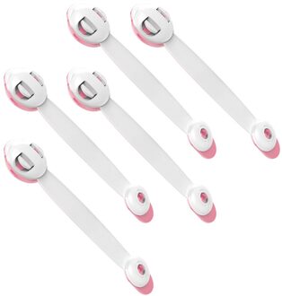 5Pcs Kind Lock Bescherming Van Kinderen Vergrendeling Deuren Voor Kinderen Veiligheid Kids Plastic Bescherming Veiligheid Kast Lade Slot Roze
