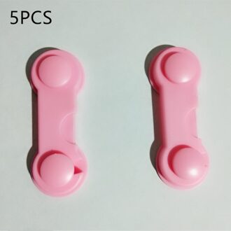 5Pcs Kind Veiligheid Kabinet Lock Baby Proof Beveiliging Protector Lade Deur Lock Kids Veiligheid Plastic Bescherming Kids Veiligheid Sloten 5stk roze