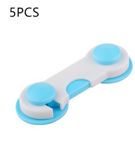 5Pcs Kind Veiligheid Kabinet Lock Baby Proof Beveiliging Protector Lade Deur Lock Kids Veiligheid Plastic Bescherming Kids Veiligheid Sloten 5stk wit blauw