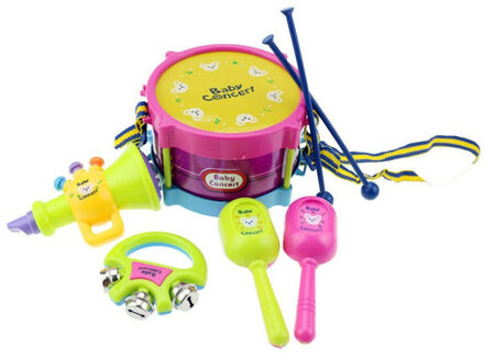5Pcs Kinderen Drum Trompet Speelgoed Muziek Percussie Instrument Band Kit Vroeg Leren Educatief Speelgoed Baby Kids Kinderen Gyh