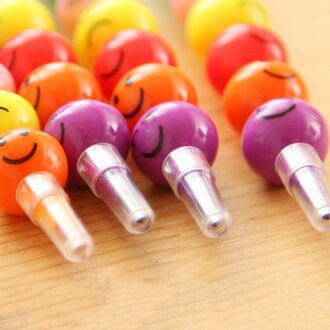 5Pcs Kleurpotloden Suiker Bedekt Hagedoorns Cartoon Graffiti Pen Briefpapier Kids Wax Krijt Potloden Schoolbenodigdheden 7 Kleuren