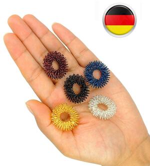 5pcs Kleurrijke Metal Wire DIY Craft Opslag Acupressuur Massage Ringen Goud Zilver Zwart Blauw Rood A3