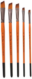5Pcs Kunstenaar Verf Borstel Set Nylon Haar Houten Zwart Handvat Aquarel Acryl Olie Borstel Schilderen Kunst Levert