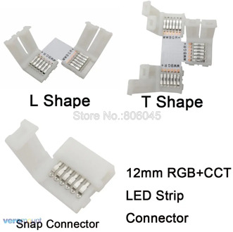5pcs L T Shape 6-Pin 6pin RGB+CCT LED Connector Free Solder No Welding For Connecting Corner Right Angle 5050 RGB+CCT LED Strip