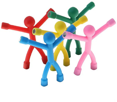 5Pcs Little Man Wall Hooks Magnetic Hanging Hook Creative Key Hanger For Home (Random Color)