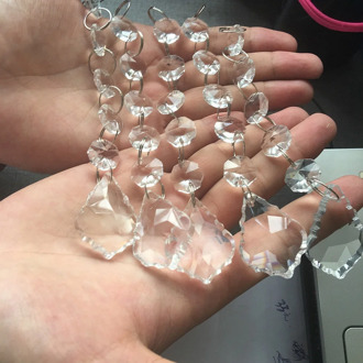 5Pcs Long Chandelier Glass Crystal Lamp Prism Pendant 16CM/6inch Suncatcher Decor Handmade