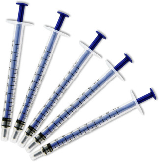 5pcs/ lot 1ml Sterile needle Plastic Disposable Injector Syringe For Refilling Measuring Nutrient Not Include Needles Feeding