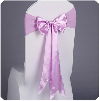5pcs/lot Already Tied Red Satin Bow Tie Chair Sash with Elastics Spandex Chair Band for Ceremony Wedding Party Decoration Lavendel