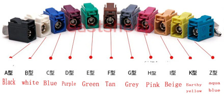 5PCS/Lot Fakra C Radio Crimp Female Jack/Plug Connector with Phantom RF Coaxial A/B/C/D/E/F/G/H/I/K/Z Type For RG316/RG174 Cable