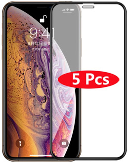 5Pcs/Lot Full Cover Tempered Glass For iPhone XS Max XR X Screen Protector HD Glass On iPhone 6 6s 7 8 PLUS 11 Pro MAX XS MAX 8+