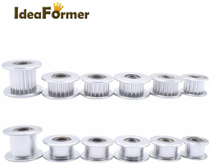 5pcs/lot GT2 Idler Timing Pulley 16/20 Tooth Wheel Bore 3/5mm Aluminium Gear Teeth Width 6/10mm 3D Printer Parts For Reprap Part