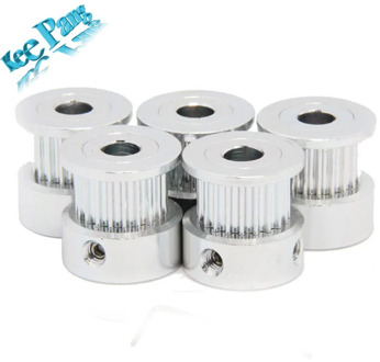 5pcs/Lot GT2 Timing Pulley 20teeth ( 20 teeth ) Alumium Bore 5mm fit for GT2 belt Width 6mm Pulley