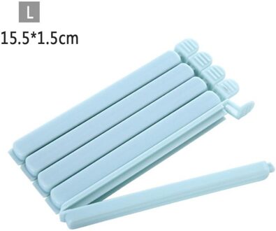5pcs / Lot Home Storage Organization Kitchen Tool Food Snack Sealing Bag Clips Food Keep Fresh Plastic Food Close Clip groot blauw