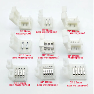 5pcs/lot LED Connector 2 pin 3 pin 4 pin solderless For 8mm 10mm 5050 3528 ws2811 ws2812b 5630 5730 smd LED Strip