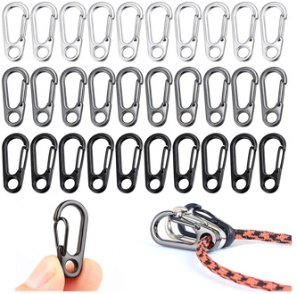 5Pcs/Lot Mini Carabiner Clips Tiny Alloy Spring Snap Hook Keychain Clasps EDC Small Hanging Buckle for Backpack Camping Bottle