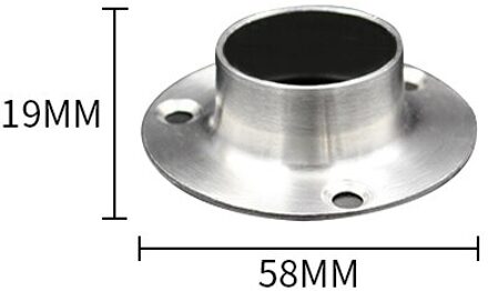 5pcs/lot Stainless steel pipe bracket 19-32mm Dia Tube support Flange Seat for Wardrobe Hanging Rail Rod Pole Socket End Holder G318914