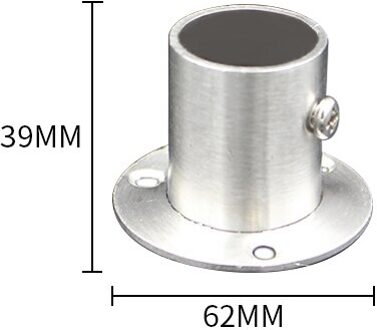 5pcs/lot Stainless steel pipe bracket 19-32mm Dia Tube support Flange Seat for Wardrobe Hanging Rail Rod Pole Socket End Holder G318918