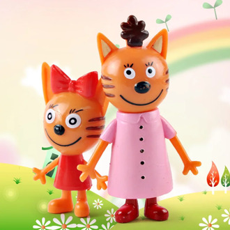 5pcs/lot Three Little Kittens Action Figure Toys Russian Cartoon Anime Mini Happy Cats TpnkoTa Doll For Children Christmas Gift