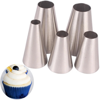 5PCS Macaron Cookie Pastry Nozzles Cupcake Cookies Icing Piping Tips Sets DIY Cake Decorating Tools Stainless Steel Tubes Pastry