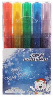 5Pcs Magic Glitter Marker Pen Heldere Fonkelende Kleur Tekening Schilderen Briefpapier