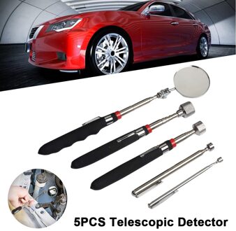 5Pcs Magnetische Pick-Up Tool Telescopische Grabber 360 Swivel Inspectie Spiegel Met Led Licht Voor Extra Bekijken Pickup repareren