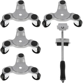 5Pcs Meubilair Mover Tool Vervoer Lifter Zware Voeders Moving Wiel Roller Bar Handgereedschap Lager Gewicht 400Kg