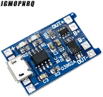 5pcs Micro USB 5V 1A 18650 TP4056 Lithium Battery Charger Module Charging Board With Protection Dual Functions 1A Li-ion