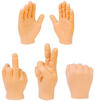 5Pcs Mini Grappige Vinger Mouwen Novelty Marionet Simulatie Hand Speelgoed Plastic Handschoenen Grappig Speelgoed Model