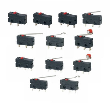 5Pcs Mini Micro Limit Switch NO NC 3 Pins PCB Terminals SPDT 5A 125V 250V 29mm Roller Arc lever Snap Action Push Microswitches