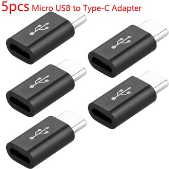5Pcs Mini Micro Usb Female Naar Type C Male Adapter Usb 3.1 Data Opladen Adapter Handig Algemene Voor Huawei samsung 01