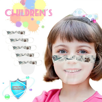 5pcs Mini Shield Washable Children's Mask Dustproof Reusable Comfortable Ear Loop Face Masks Transparent Pvc Visual Mouth Cover