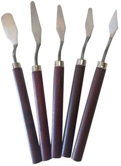 5Pcs Mixed Professionele Rvs Spatel Kit Paletmes Olieverf Fine Arts Canvas Schilderij Tool Set Flexibele Blade